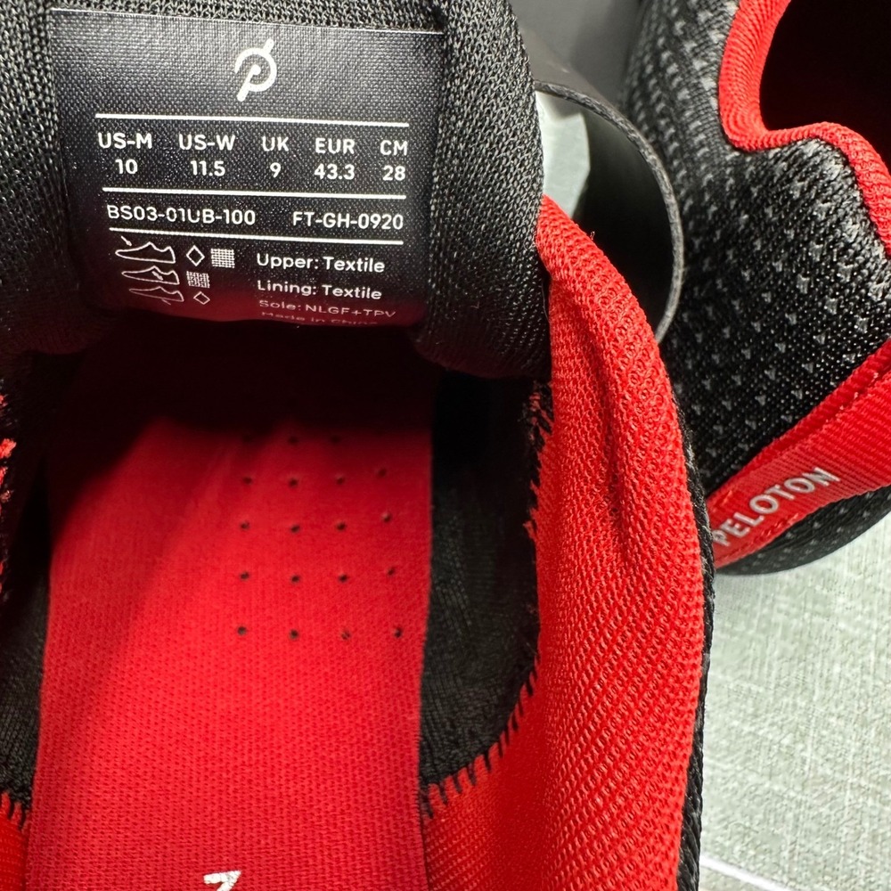 Peloton Altos Cycling Shoes Black Red Men 10 Women 11.5 BS03-01UB-100 Cleats - Picture 13 of 15